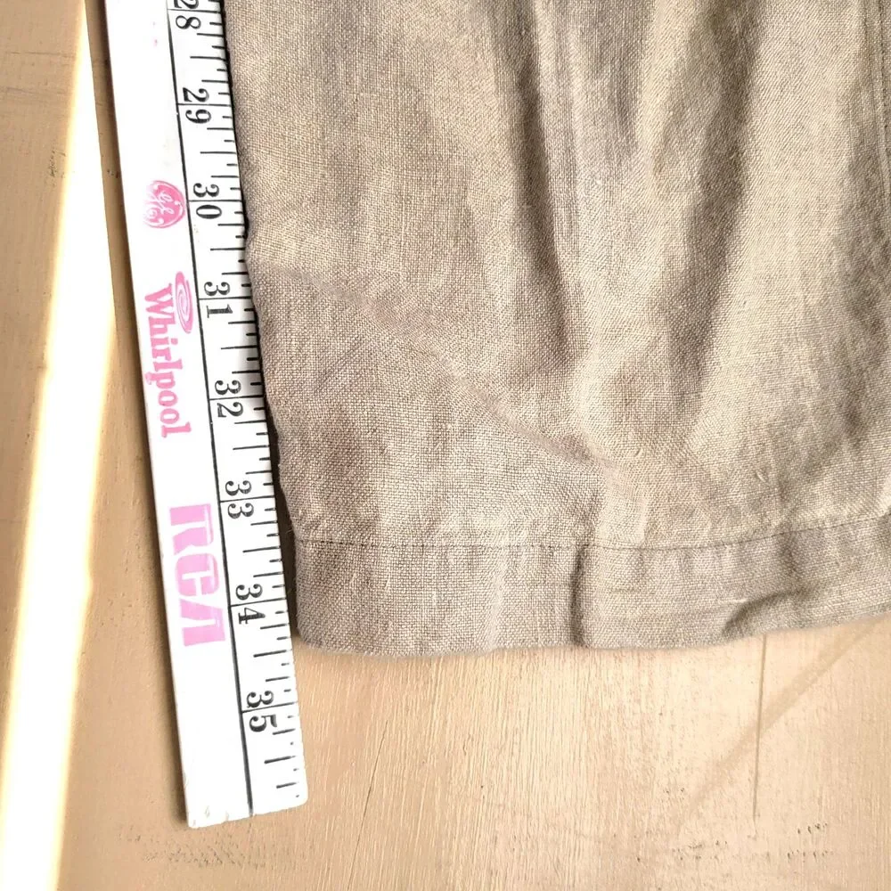 Quickreflex Linen Loose Fit Drawstring Waist Pants Medium Khaki 34X34 Light Weig